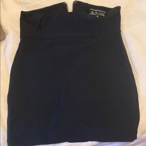 Hugh waisted black Mini skirt